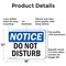 Signmission Do Not Disturb, 18 in W x Rectangle, Aluminum OS-2PACK-NS-A-1218-L-11147 - alternate 4